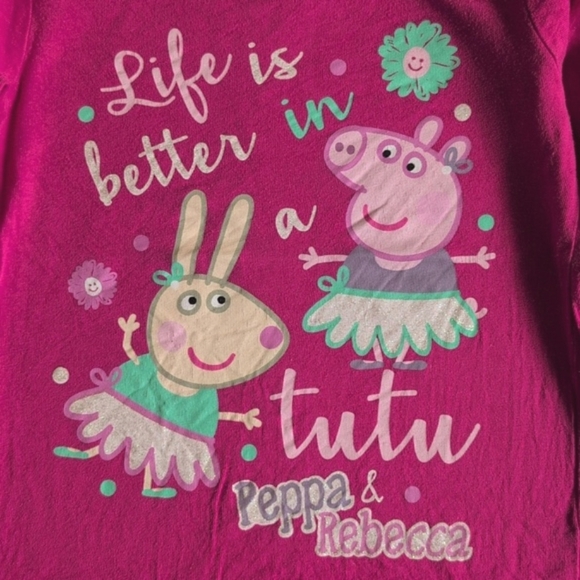 peppa pig ballet graphic cotton long sleeve shirt 2T toddler girls - Picture 2 of 7